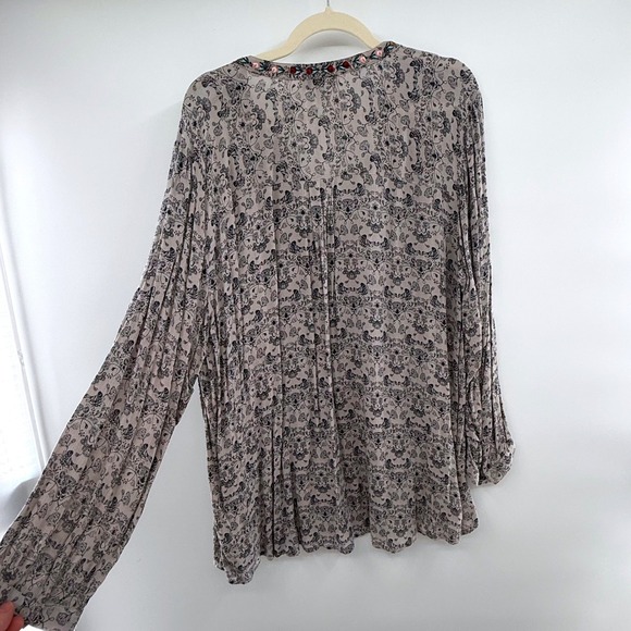 Vintage America Blues Embroidered Boho Blouse Plus Size 3X Floral Peasant Top - Picture 4 of 4